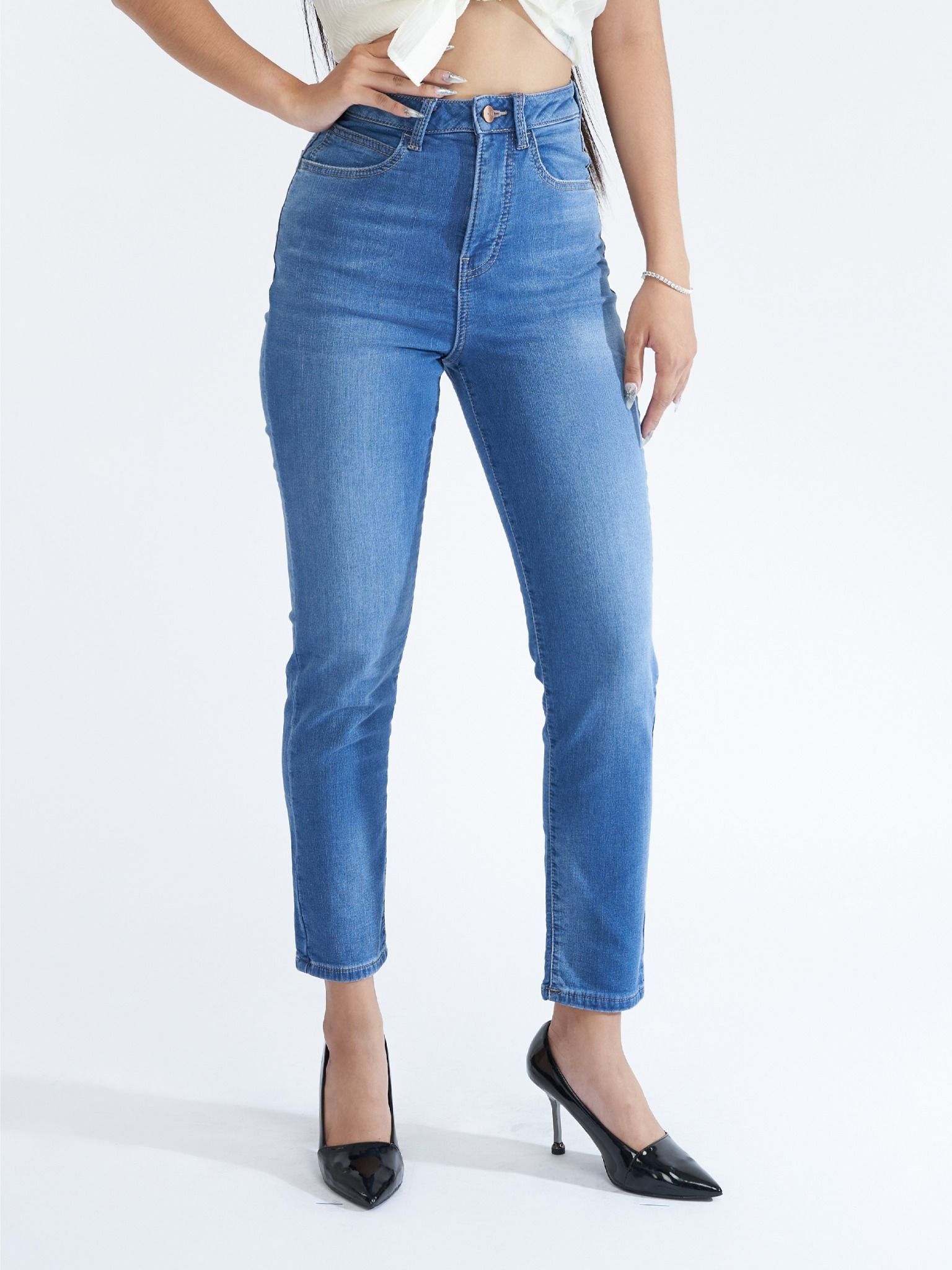 Quần nữ dài jeans 2 da WJB0304 (Baggy)