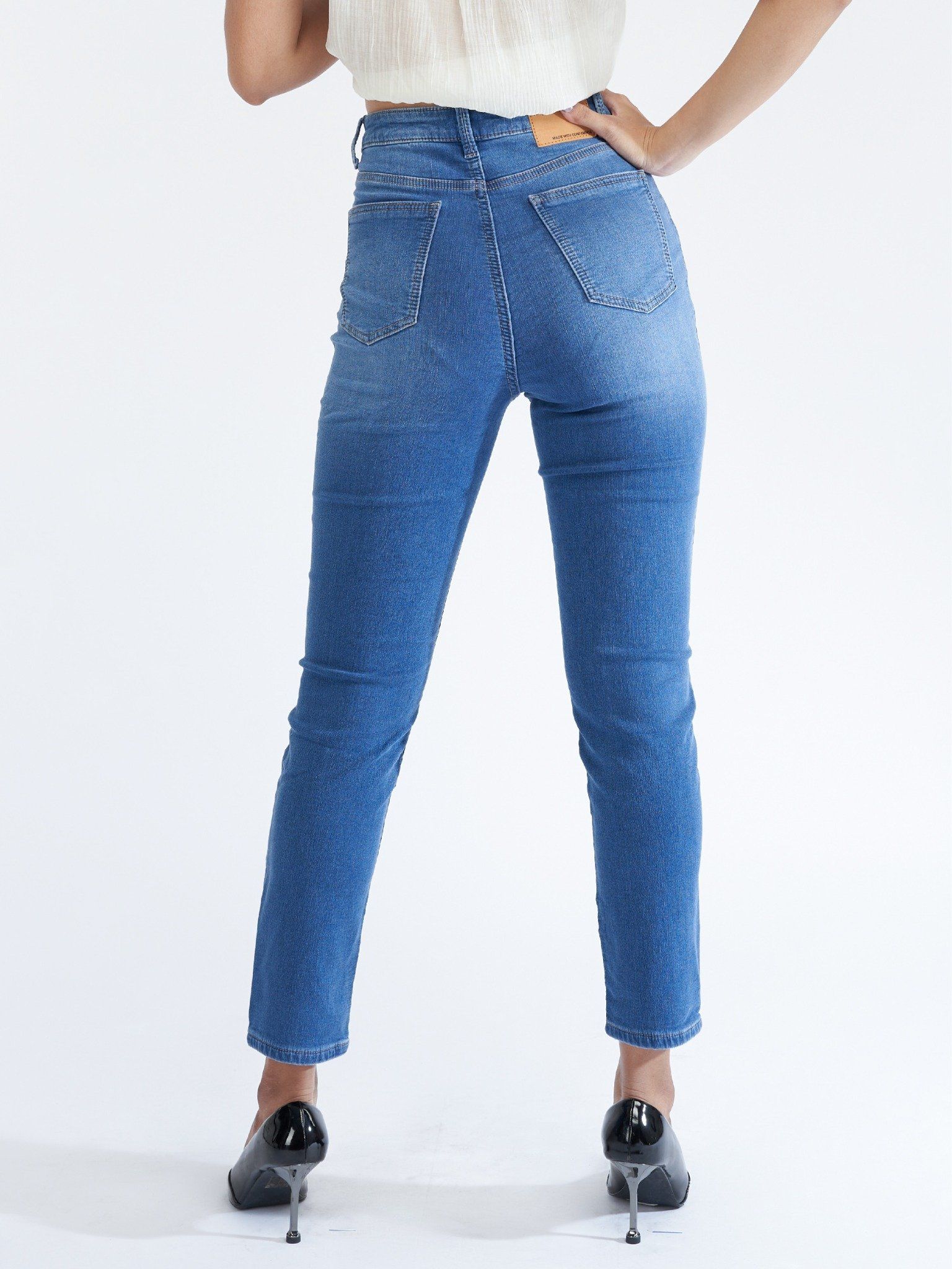 Quần nữ dài jeans 2 da WJB0304 (Baggy)