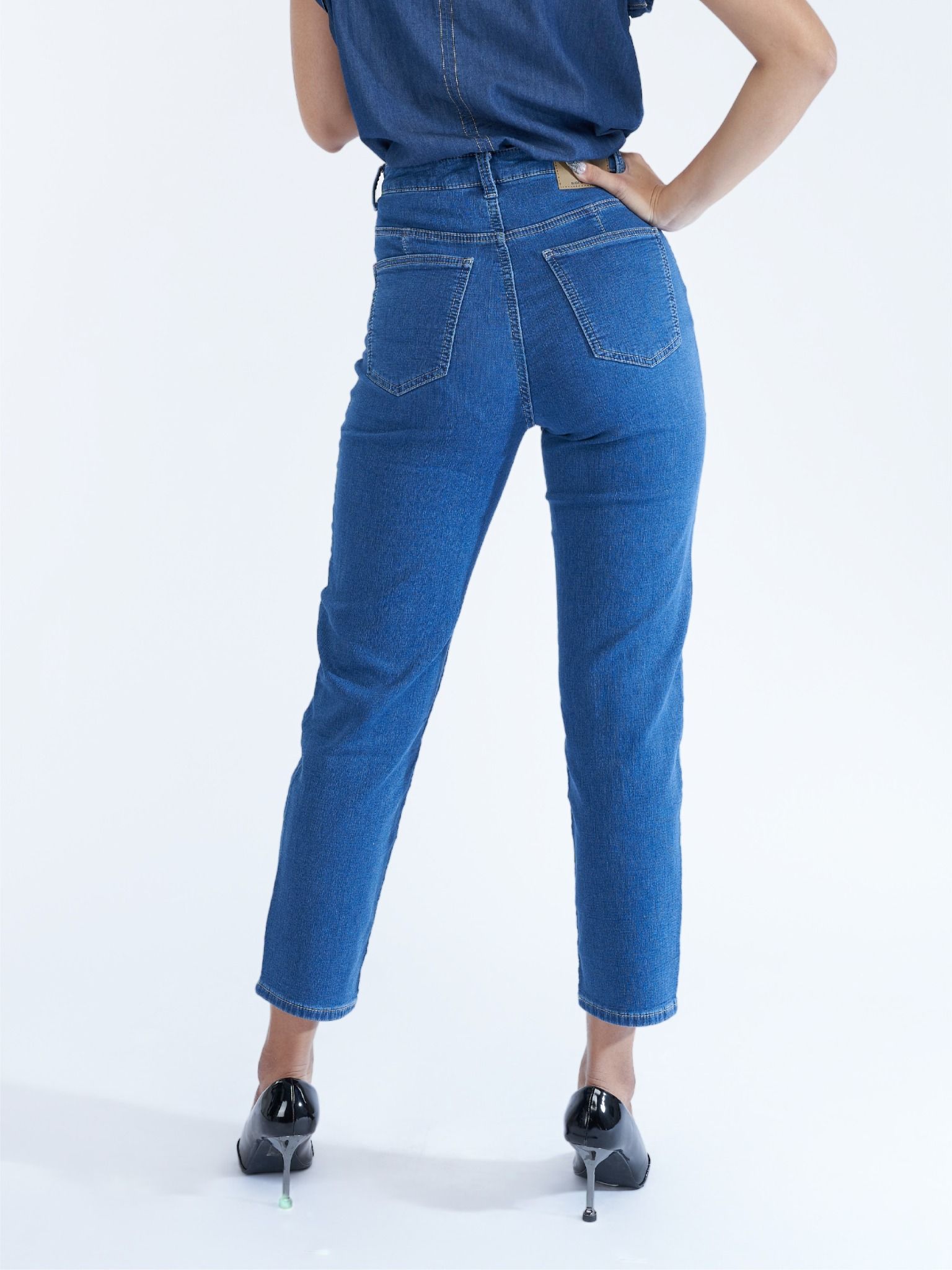 Quần nữ dài jeans 2 da WJB0309-45 (Baggy)