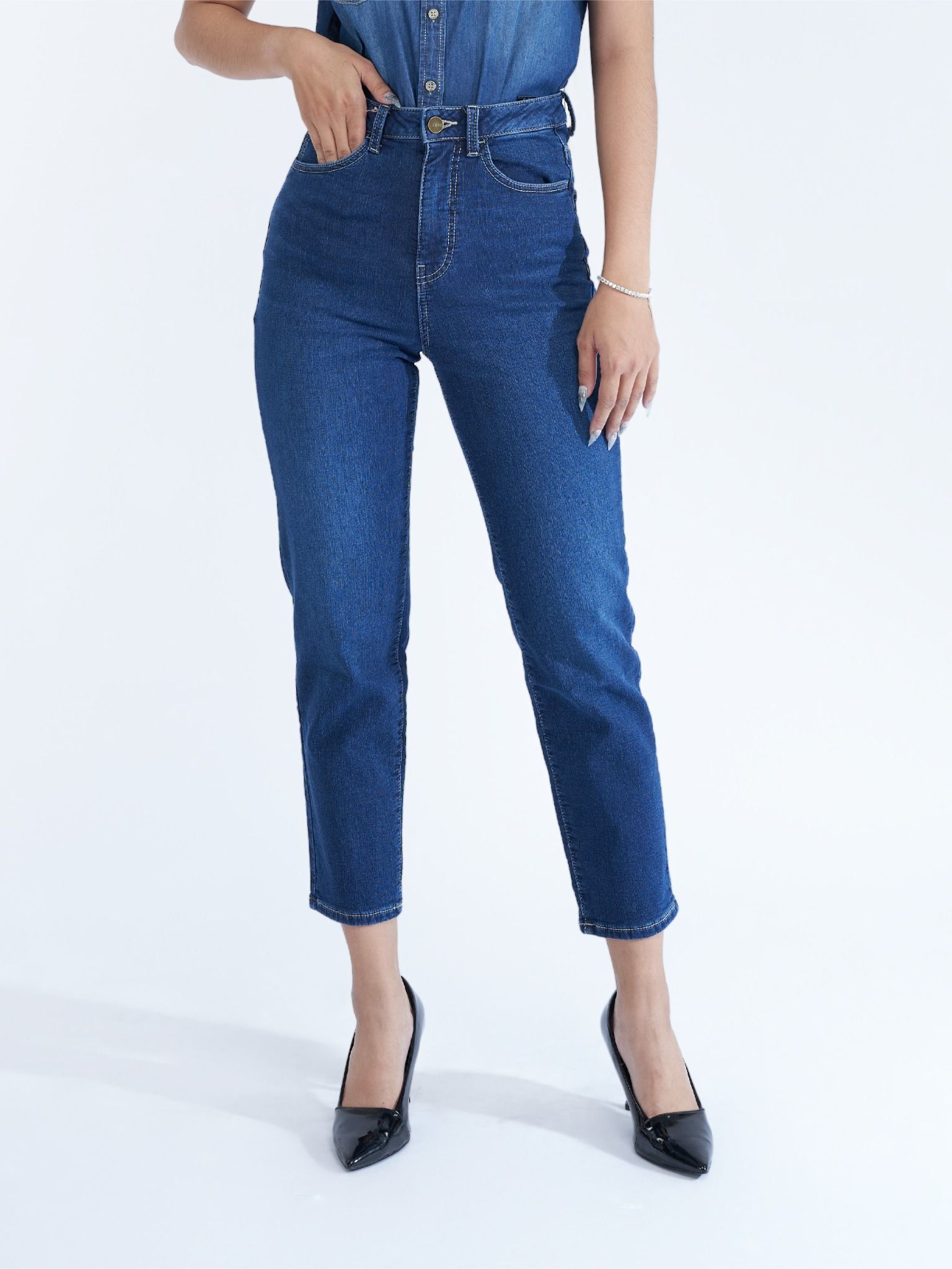 Quần nữ dài jeans 2 da WJB0309-78 (Baggy)