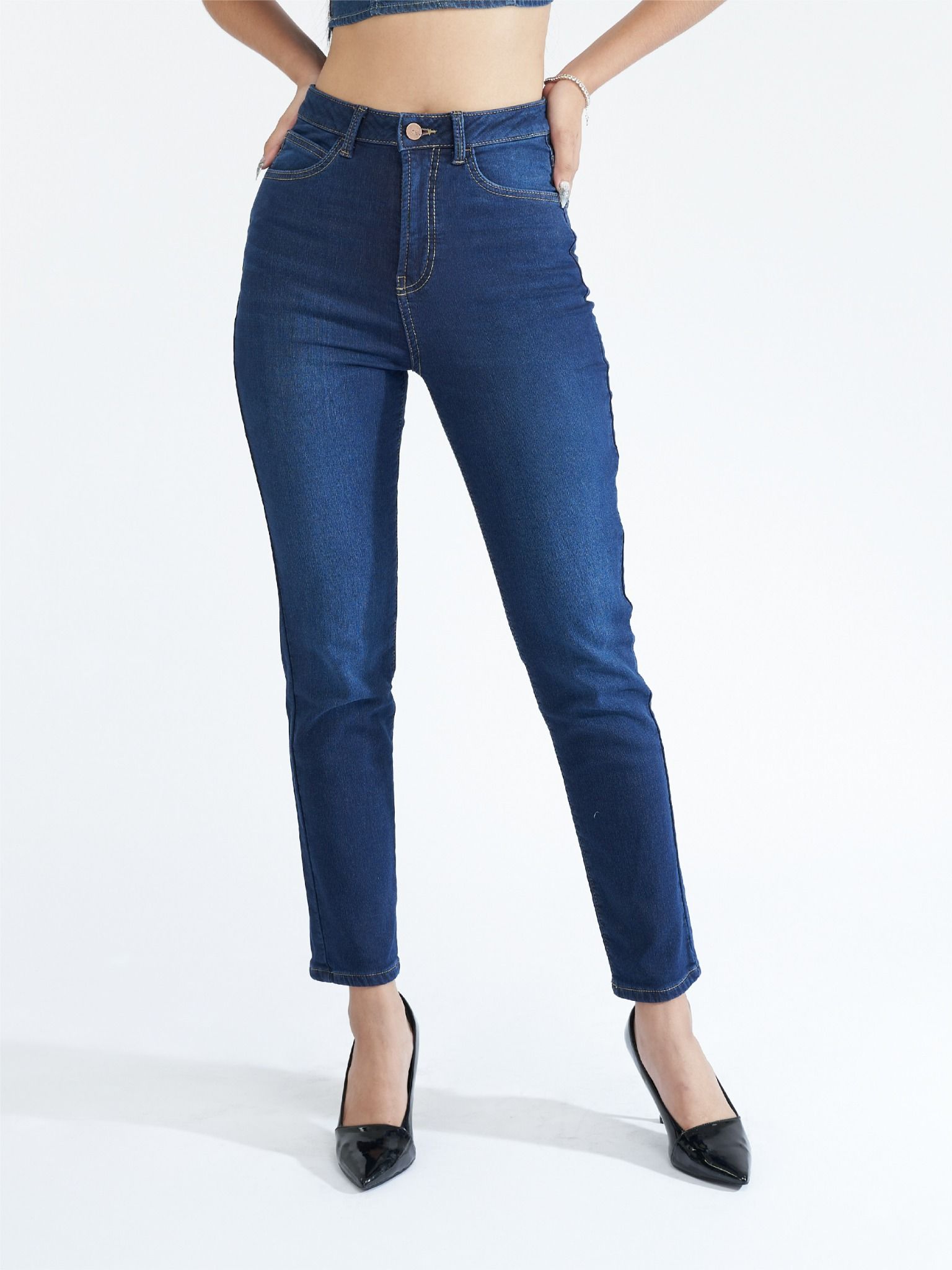 Quần nữ dài jeans 2 da WJB0311 (Slim)