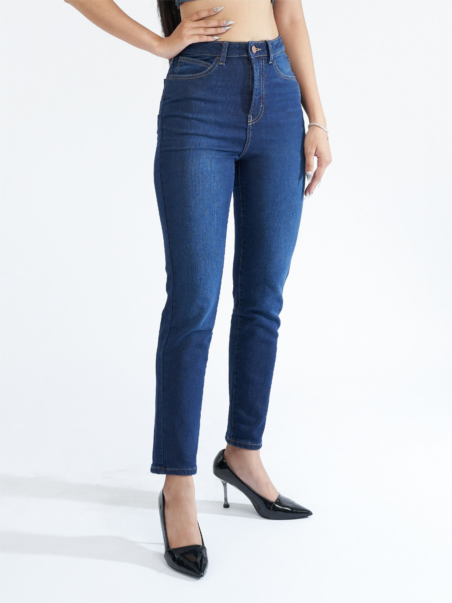 Quần nữ dài jeans 2 da WJB0311 (Slim)