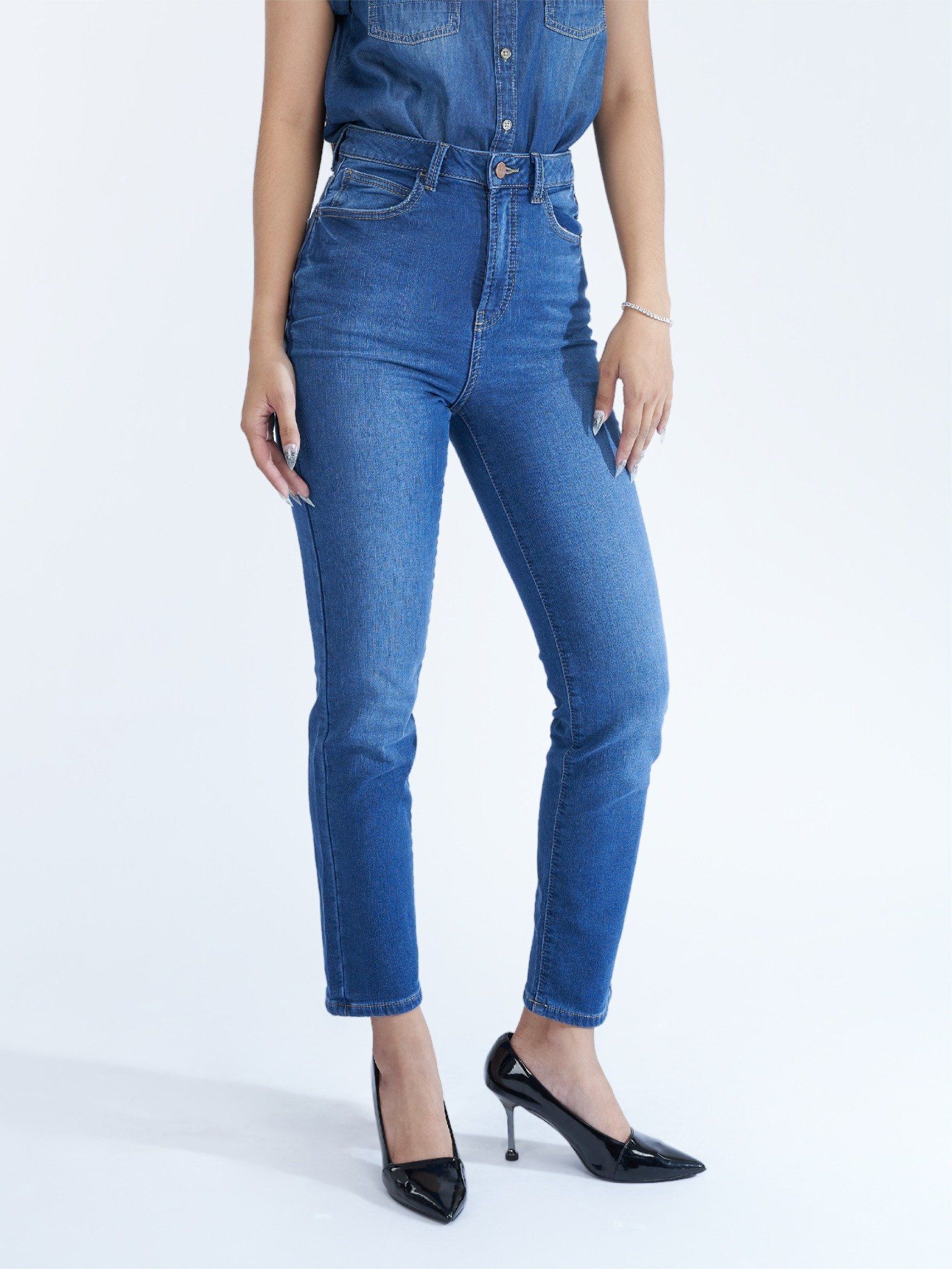 Quần nữ dài jeans 2 da WJB0311 (Slim)