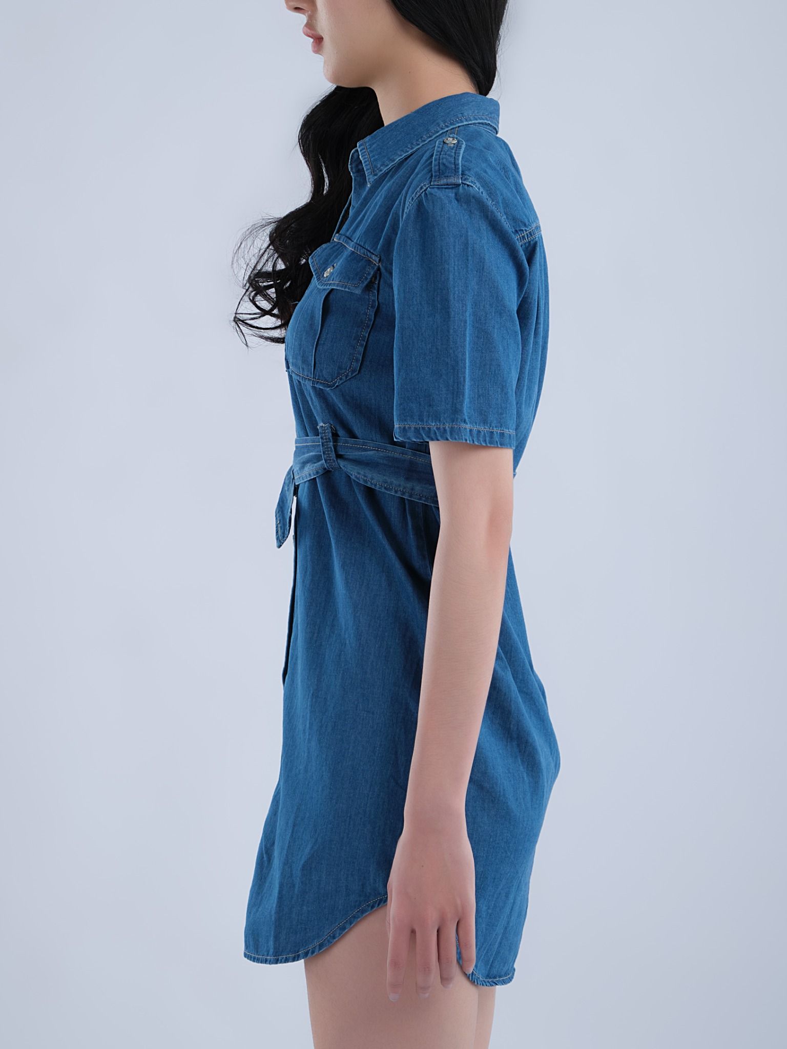 Đầm Jean nữ thắt nơ quanh eo WJF0128-45 (Tailor)