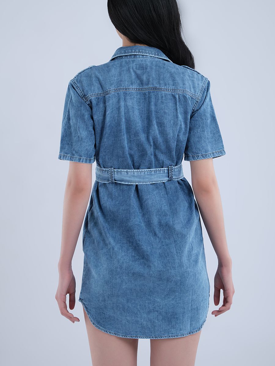 Đầm nữ jeans thắt nơ eo WJF0128-48 (Tailor)