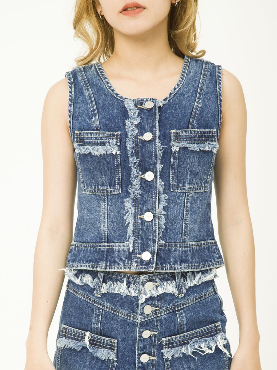 Áo gile jeans nữ thời trang MESSI WJT0172 (Tailor)