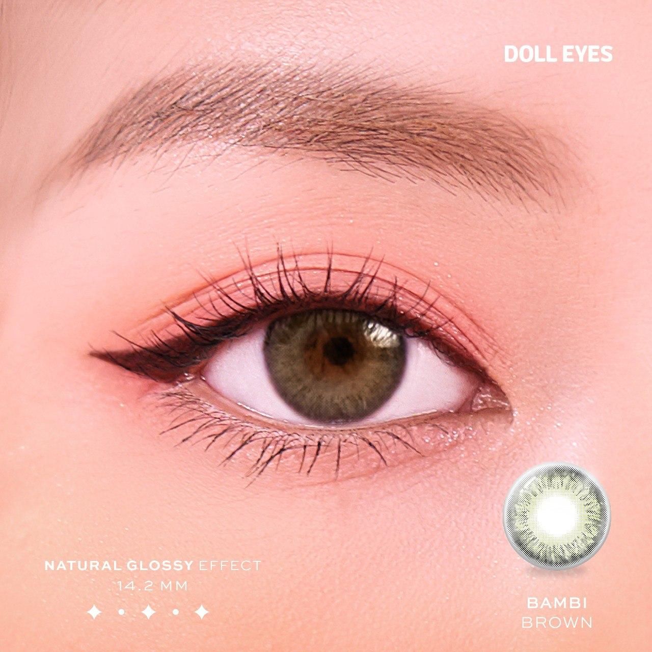 Kính áp tròng DOLL EYES Bambi Brown 14,2mm - Elixir