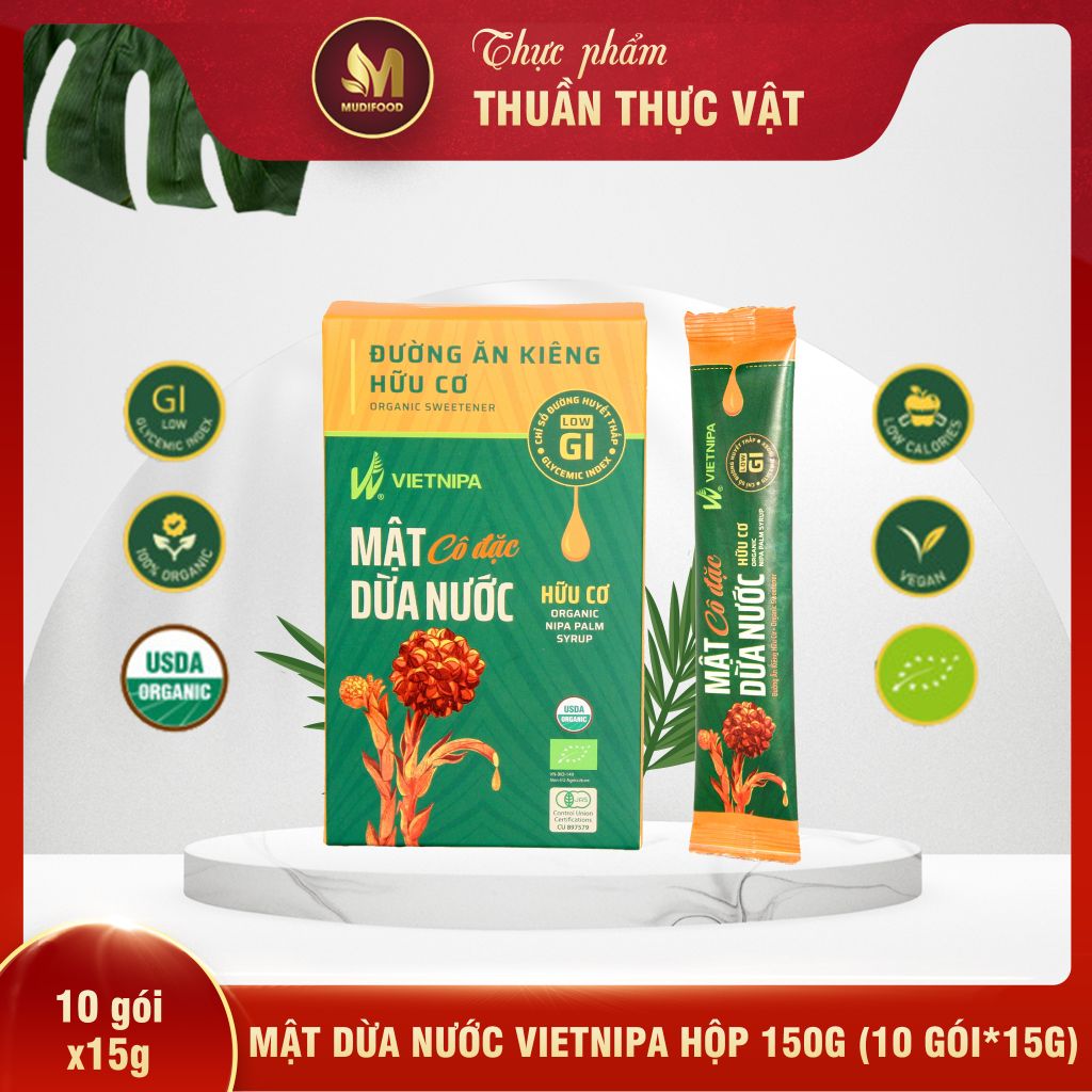 Mật Dừa Nước Vietnipa Hộp 150g - Thực Phẩm Bổ Sung Dinh Dưỡng Cho Cả Gia Đình, Người Tiểu Đường, Ăn Kiêng, Ăn Chay, Hàm Lượng Vitamin Và Muối Khoáng Cao (GV)