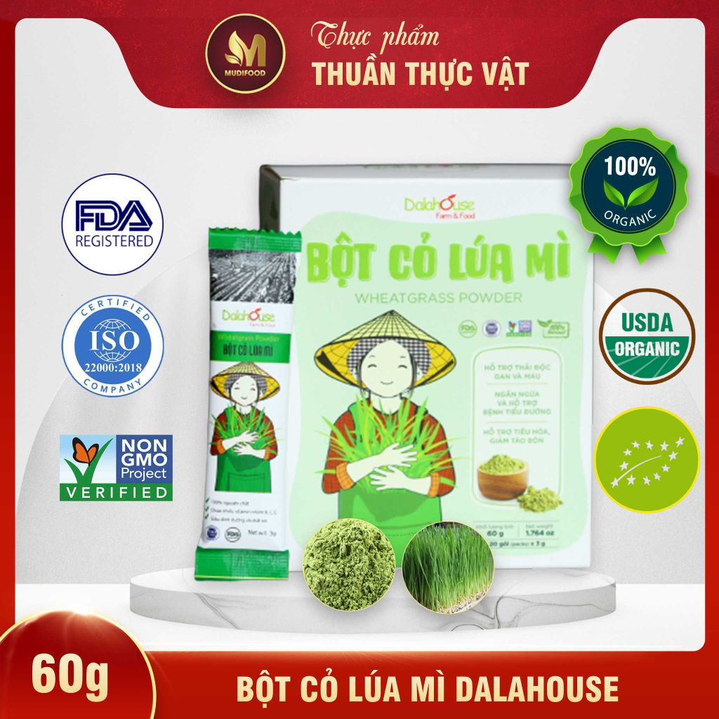 Bột Cỏ Lúa Mì Dalahouse - Bột Rau Củ Hữu Cơ Nguyên Chất Sấy Lạnh (BRC)