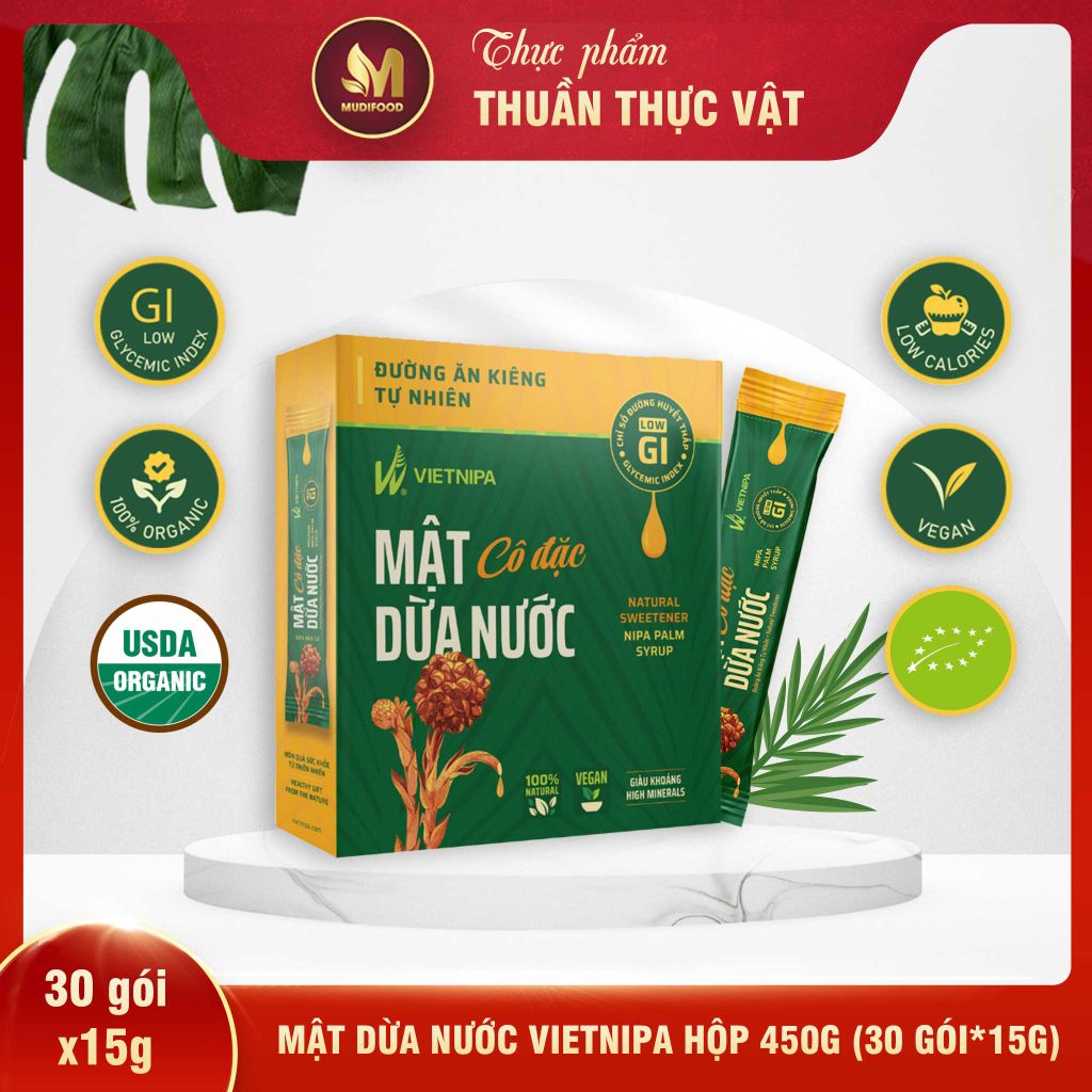 Mật Dừa Nước Vietnipa 450g - Thực Phẩm Bổ Sung Dinh Dưỡng Cho Cả Gia Đình, Người Tiểu Đường, Ăn Kiêng, Ăn Chay, Hàm Lượng Vitamin Và Muối Khoáng Cao (GV)