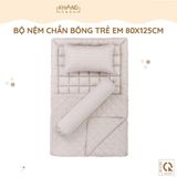 Bộ Nệm Trẻ Em Chần Bông Khang Home BabySafety An Toàn Giấc Ngủ Cho Bé Sơ Sinh BBS23 Size 80x125cm