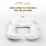 Gối Chặn Chữ U Kết Hợp Định Hình Đầu Cho Trẻ Sơ Sinh Khang Home - 100% Cotton, Êm Ái Cho Bé Ngủ An Toàn