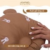 Gối Nằm Định Hình Đầu Thêu Hình Thú Cho Bé Khang Home