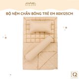 Bộ Nệm Trẻ Em Chần Bông Khang Home BabySafety An Toàn Giấc Ngủ Cho Bé Sơ Sinh BBS23 Size 80x125cm