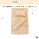  Bộ Nệm Trẻ Em Chần Bông Khang Home BabySafety An Toàn Giấc Ngủ Cho Bé Sơ Sinh BBS23 Size 80x125cm 