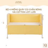 Bộ 4 Miếng Quây Cũi Chần Bông Vải Cotton Lót Lưới Khang Home