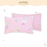 Gối Nằm Trẻ Em Vải Cotton Ruột Lông Vũ (Microfiber) Khang Home - An Toàn, Êm Ái, Mềm Mại Cho Bé
