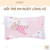 Gối Nằm Trẻ Em Vải Cotton Ruột Lông Vũ (Microfiber) Khang Home - An Toàn, Êm Ái, Mềm Mại Cho Bé