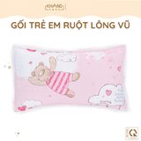  Gối Nằm Trẻ Em Vải Cotton Ruột Lông Vũ (Microfiber)  Khang Home - An Toàn, Êm Ái, Mềm Mại Cho Bé 