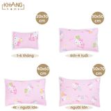 Gối Nằm Trẻ Em Vải Cotton Ruột Lông Vũ (Microfiber) Khang Home - An Toàn, Êm Ái, Mềm Mại Cho Bé