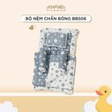 Bộ Nệm Trẻ Em Chần Bông Khang Home BabySafety An Toàn Giấc Ngủ Cho Bé Sơ Sinh BBS06 Size 65x105cm