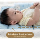  Bộ Nệm Trẻ Em Chần Bông Khang Home BabySafety An Toàn Giấc Ngủ Cho Bé Sơ Sinh BBS06 Size 65x105cm 