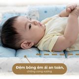 Bộ Nệm Trẻ Em Chần Bông Khang Home BabySafety An Toàn Giấc Ngủ Cho Bé Sơ Sinh BBS06 Size 65x105cm