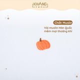 Gối Nằm Vải Xô Muslin Thêu Trái Bí Phiên Bản Halloween Cao Cấp KhangHome Thoáng Khí, Thấm Hút Nâng Niu Giấc Ngủ Của Bé