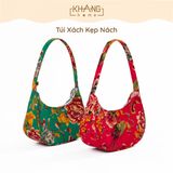 Túi Xách Kẹp Nách , Đeo Vai Họa Tiết Con Công Vải Linen KhangHome - Hottrend Mùa Tết