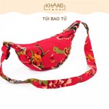 TÚI BAO TỬ ĐEO CHÉO HỌA TIẾT CON CÔNG VẢI LINEN KHANGHOME - HOTTREND MÙA TẾT