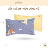 Gối Nằm Trẻ Em Vải Cotton Ruột Lông Vũ (Microfiber) Khang Home - An Toàn, Êm Ái, Mềm Mại Cho Bé