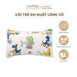 Gối Nằm Trẻ Em Vải Cotton Ruột Lông Vũ (Microfiber) Khang Home - An Toàn, Êm Ái, Mềm Mại Cho Bé