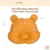 Gối Nằm Định Hình Đầu Thêu Hình Thú Cho Bé Khang Home