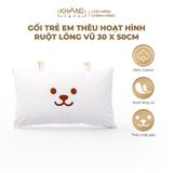 Gối Trẻ Em Hoạt Hình Ruột Lông Vũ ( Microfiber) Khang Home - An Toàn, Êm Ái Và Thoáng Mát Cho Bé 30x50cm