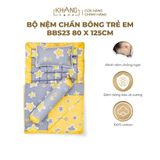 Bộ Nệm Trẻ Em Chần Bông Khang Home BabySafety An Toàn Giấc Ngủ Cho Bé Sơ Sinh BBS23 Size 80x125cm