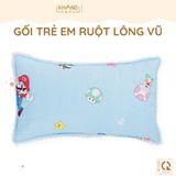 Gối Nằm Trẻ Em Vải Cotton Ruột Lông Vũ (Microfiber) Khang Home - An Toàn, Êm Ái, Mềm Mại Cho Bé