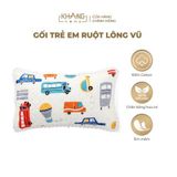 Gối Nằm Trẻ Em Vải Cotton Ruột Lông Vũ (Microfiber) Khang Home - An Toàn, Êm Ái, Mềm Mại Cho Bé