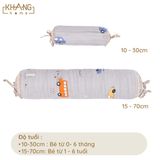 Gối Ôm Trẻ Em Khang Home - Chất Liệu 100% Vải Cotton Thiên Nhiên Thoáng Mát, An Toàn Cho Bé