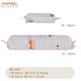  Gối Ôm Trẻ Em Khang Home - Chất Liệu 100% Vải Cotton Thiên Nhiên Thoáng Mát, An Toàn Cho Bé 