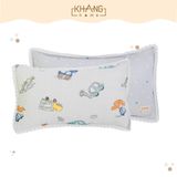 Gối Nằm Trẻ Em Vải Cotton Ruột Lông Vũ (Microfiber) Khang Home - An Toàn, Êm Ái, Mềm Mại Cho Bé