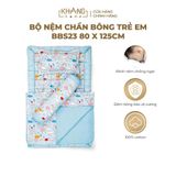 Bộ Nệm Trẻ Em Chần Bông Khang Home BabySafety An Toàn Giấc Ngủ Cho Bé Sơ Sinh BBS23 Size 80x125cm