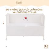 Bộ 4 Miếng Quây Cũi Chần Bông Vải Cotton Lót Lưới Khang Home