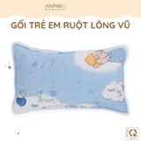 Gối Nằm Trẻ Em Vải Cotton Ruột Lông Vũ (Microfiber) Khang Home - An Toàn, Êm Ái, Mềm Mại Cho Bé
