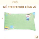 Gối Nằm Trẻ Em Vải Cotton Ruột Lông Vũ (Microfiber) Khang Home - An Toàn, Êm Ái, Mềm Mại Cho Bé