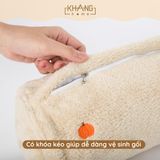  Gối Ôm Vải Tuyết Thêu  Cao Cấp KhangHome Mềm Mại Cho Giấc Ngủ Của Bé Kích Thước 15x70cm 