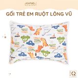 Gối Nằm Trẻ Em Vải Cotton Ruột Lông Vũ (Microfiber) Khang Home - An Toàn, Êm Ái, Mềm Mại Cho Bé