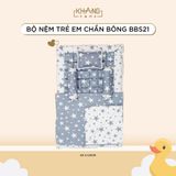 Bộ Nệm Trẻ Em Chần Bông Khang Home BabySafety An Toàn Giấc Ngủ Cho Bé Sơ Sinh Size 80x125cm