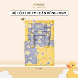 Bộ Nệm Trẻ Em Chần Bông Khang Home BabySafety An Toàn Giấc Ngủ Cho Bé Sơ Sinh Size 80x125cm
