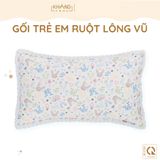 Gối Nằm Trẻ Em Vải Cotton Ruột Lông Vũ (Microfiber) Khang Home - An Toàn, Êm Ái, Mềm Mại Cho Bé