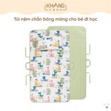  Túi Nệm Mỏng Cho Bé Đi Học Khang Home - Chần Bông Thiên Nhiên, Mỏng Nhẹ, Tiện Lợi, Bé Say Giấc An Toàn Ở Mọi Nơi 